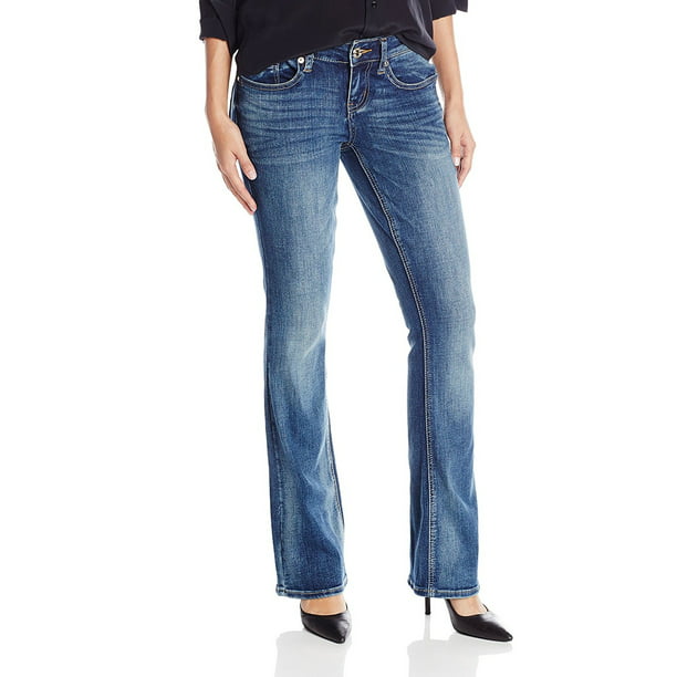 NWT SEVEN 7 Women's Boot Cut Denim Bling Pocket Giza Blue Jeans Pants MSRP $69